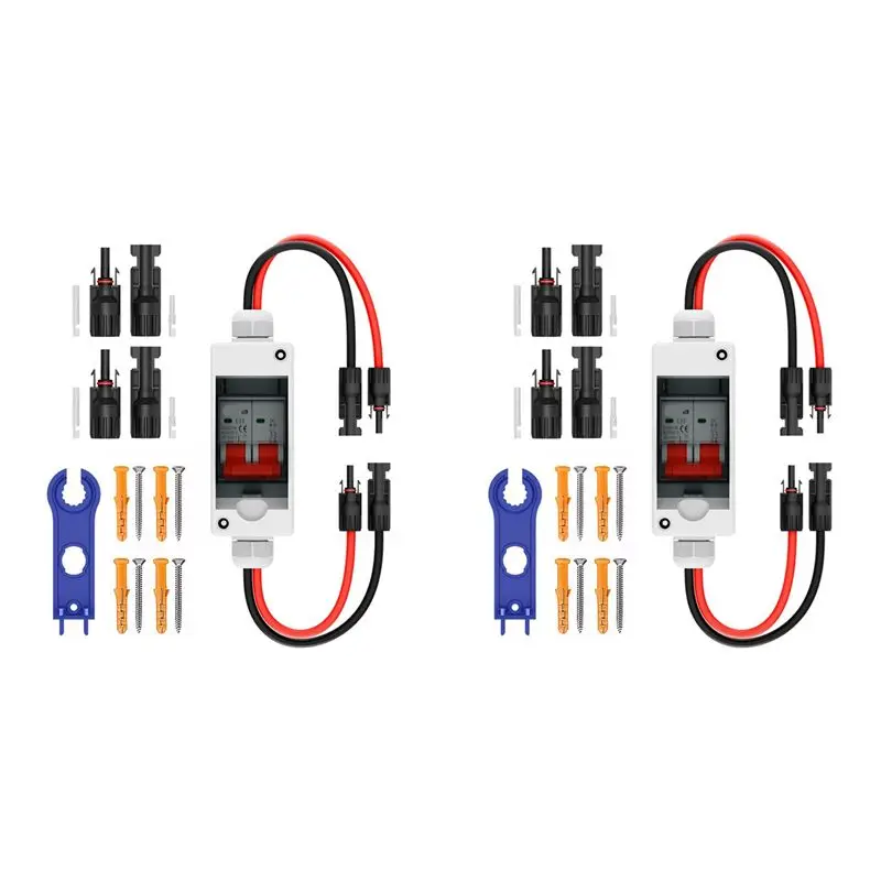 AB11-2X Solar Panel Disconnect Switch, CGELE32A DC 500V Breaker Box PV Disconnect Switch With IP65 Waterproof Box