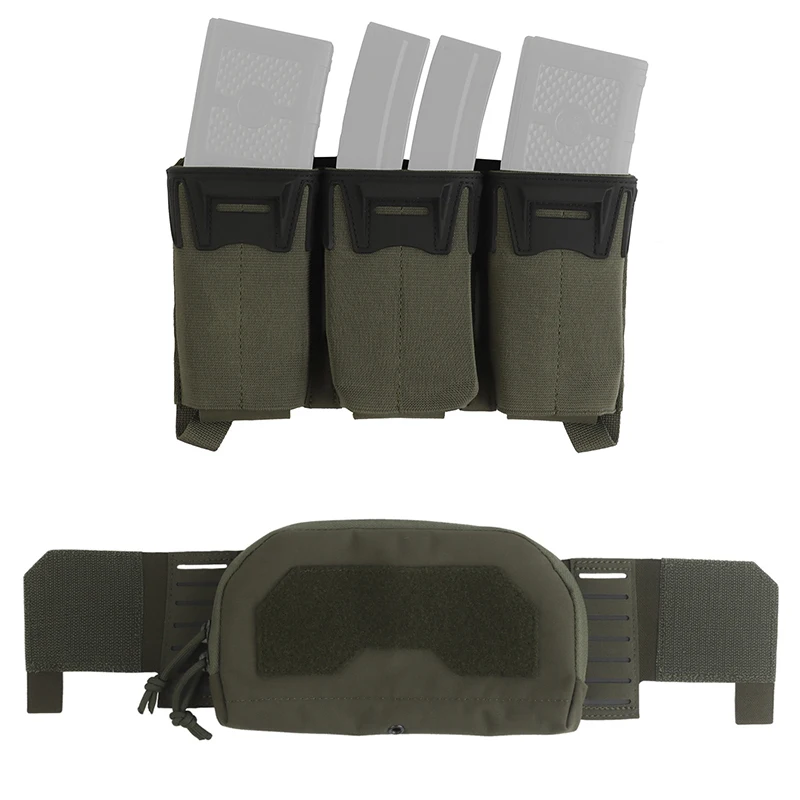 Multi-Caliber Triple Mag Pouch with 2Nd Layer Admin Pouch Mag for Glock Sub-Zero Plate Carrier MOLLE Front Placard