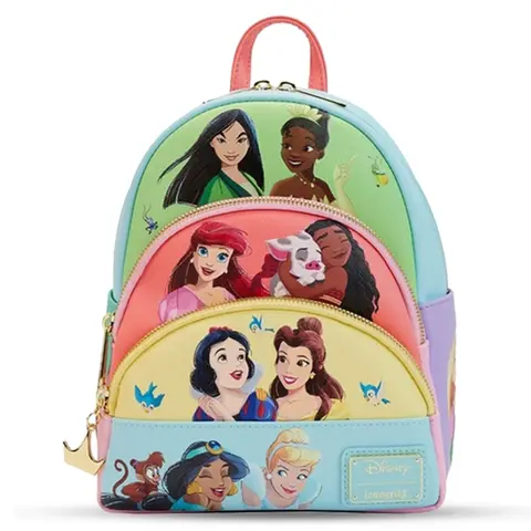 Cartoon Princess Character Collage Collection Mini Backpack Cinderella Lenticular Princess Mini Backpack