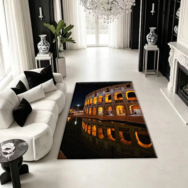Ancient Roman Architecture Printed Carpet Flooring Historical Architecture Art Carpet for Home Decoration