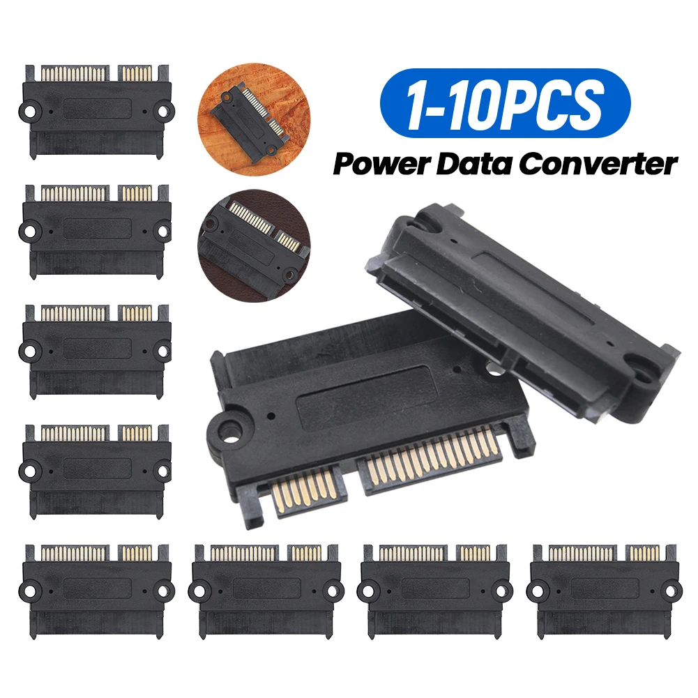 1-20PCS SATA Male To Female Power Data Converter 22Pin 7+15 Male To Female Straight Head Converter Head Power Data Adapter