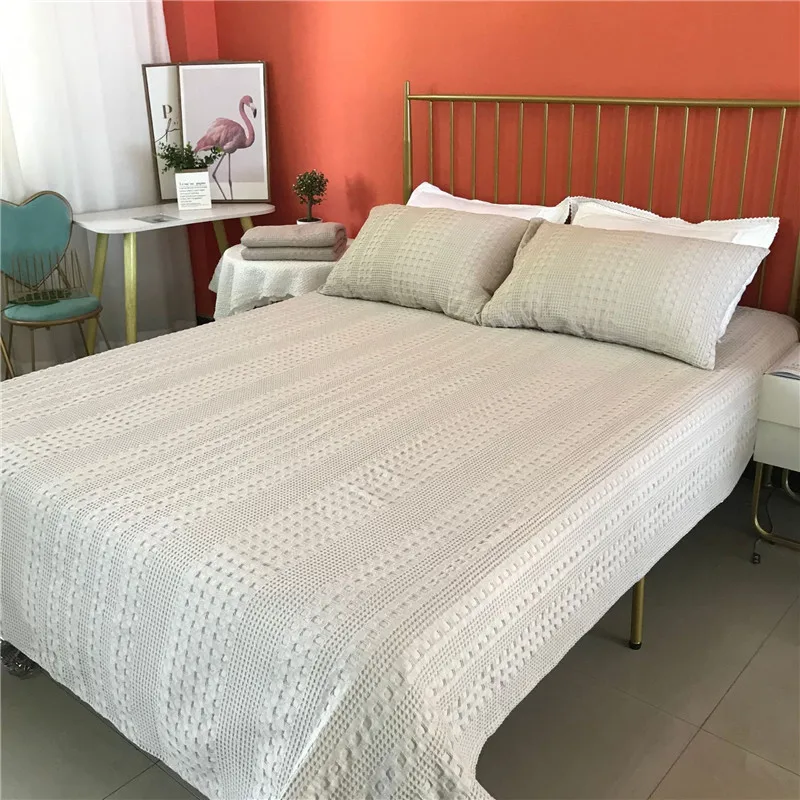 Hive Soft Muslin Cotton Blanket Waffle Plaid Bedspread for Bed 230x250cm Car Nap Couch Sofa Throw Home Cover Sheet 250x250cm