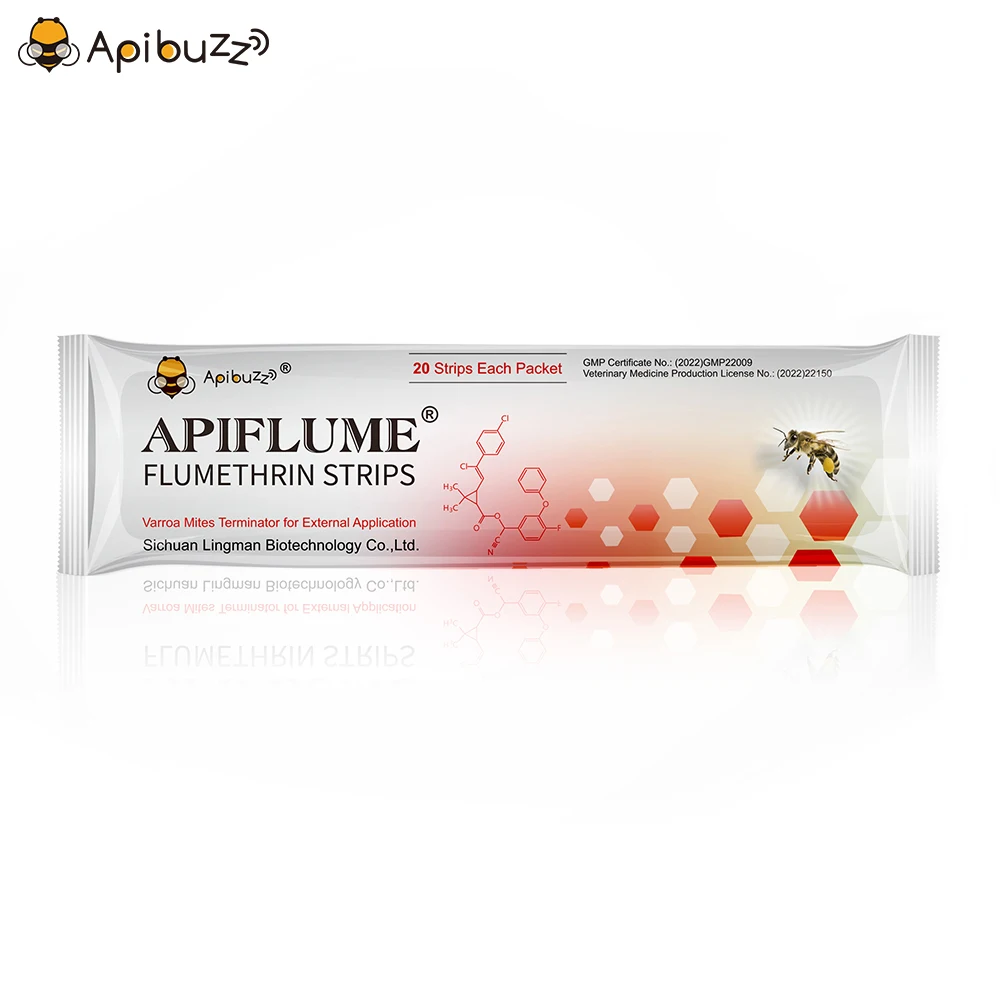 Apibuzz Apiflume 20-Strip Beekeeping Flumethrin Strips Varroa Mite Control for Bees Bee Keeping Equipment Apicultura