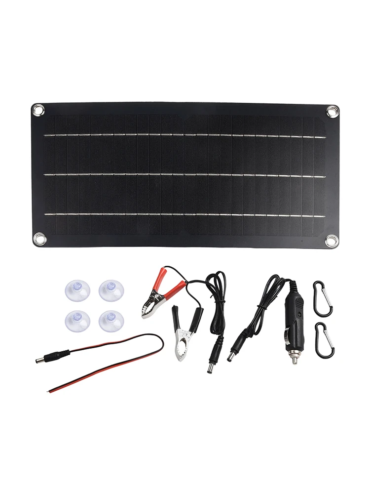 Reliable 10W Solar Charger for Car Motorcycle Boat RV Comes with Clips and Safety Features for Optimal Performance