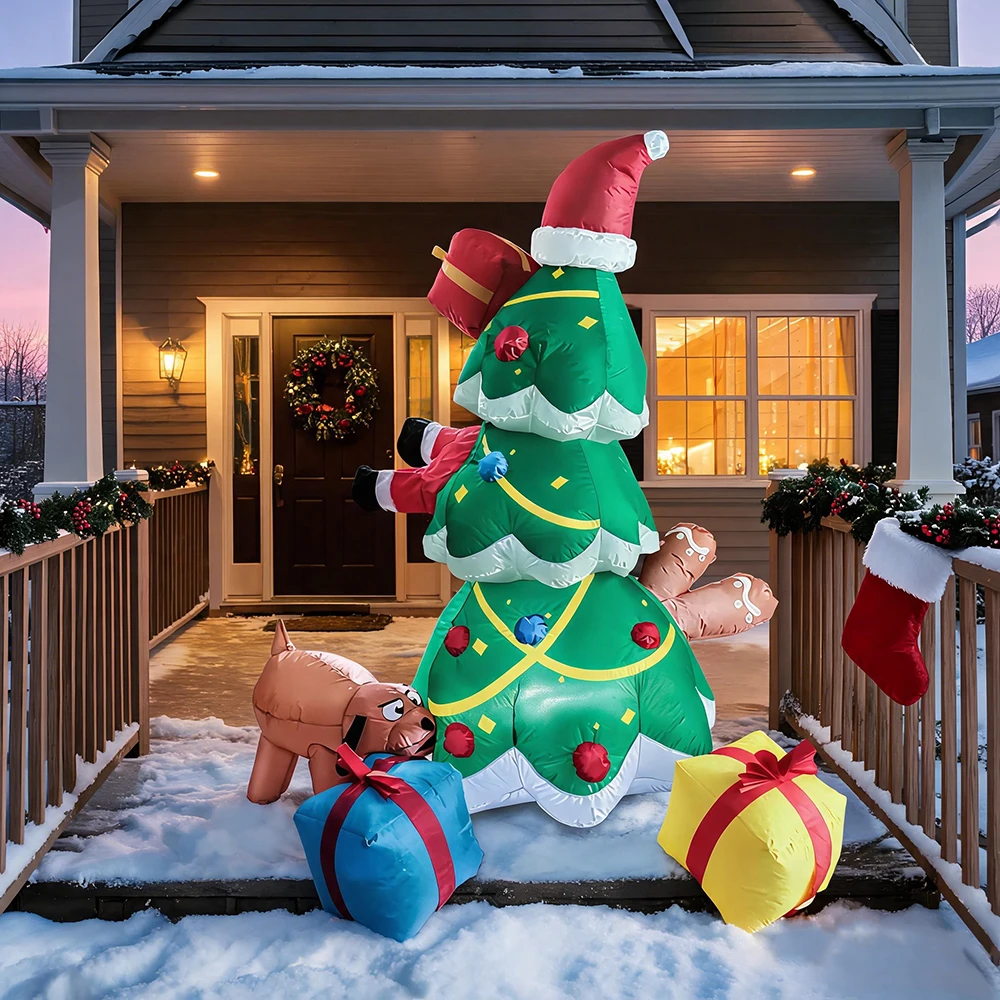 Christmas Tree Series Inflatable Built-in LED Lights Inflatable Model Ornament Xmas Party New Year Garden Indoor Outdoor Deco