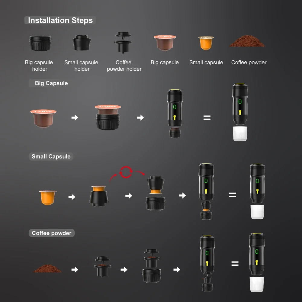 Portable Coffee Capsule Machine with Hot and Cold Dual-use Functions American Italianstyle Pump Pressure Concentrated Extraction