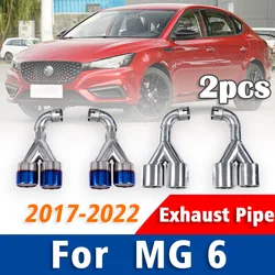 1 Set Stainless Steel Exhaust Pipe Muffler Tailpipe Muffler Tip Car Rear Tail Throat For MG 6 MG6 2017 2018 2019 2020 2021 2022