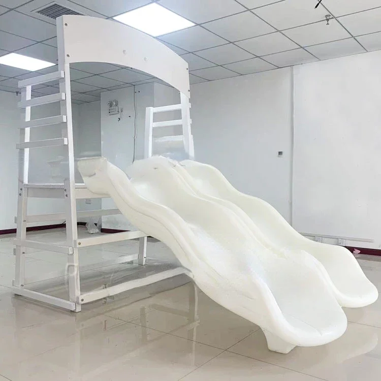 Doppelspuriger, weißer Soft-Play-Bällebad mit Rutsche