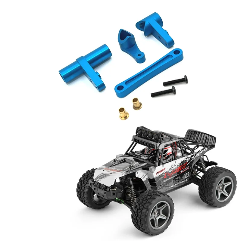KKZ-Conjunto de dirección de metal para Wltoys 104009 104016 104018   12401 12402-A 12403 12404 12409 Piezas de actualización, azul