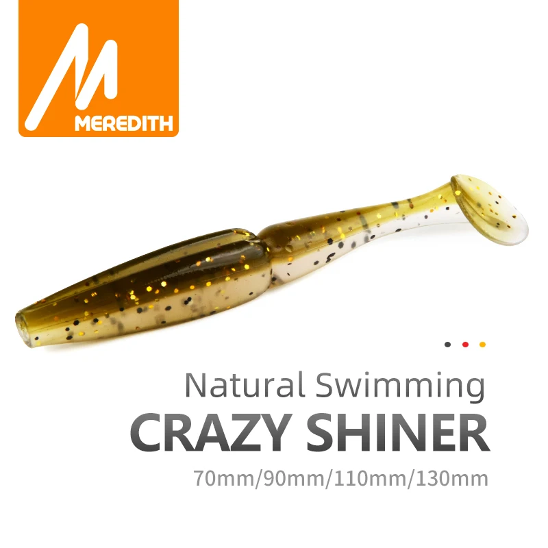 Meredith Crazy Shiner Fishing Lure 70mm 90mm 110mm 130mm Soft Baits Fishing Wobbler Bass Bait Artificial Fishing soft Lure Tacke