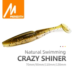 Meredith Crazy Shiner Vissen Lokken 70Mm 90Mm 110Mm 130Mm Soft Baits Vissen Wobbler Bass Aas Kunstmatige vissen Zachte Lokken Tacke