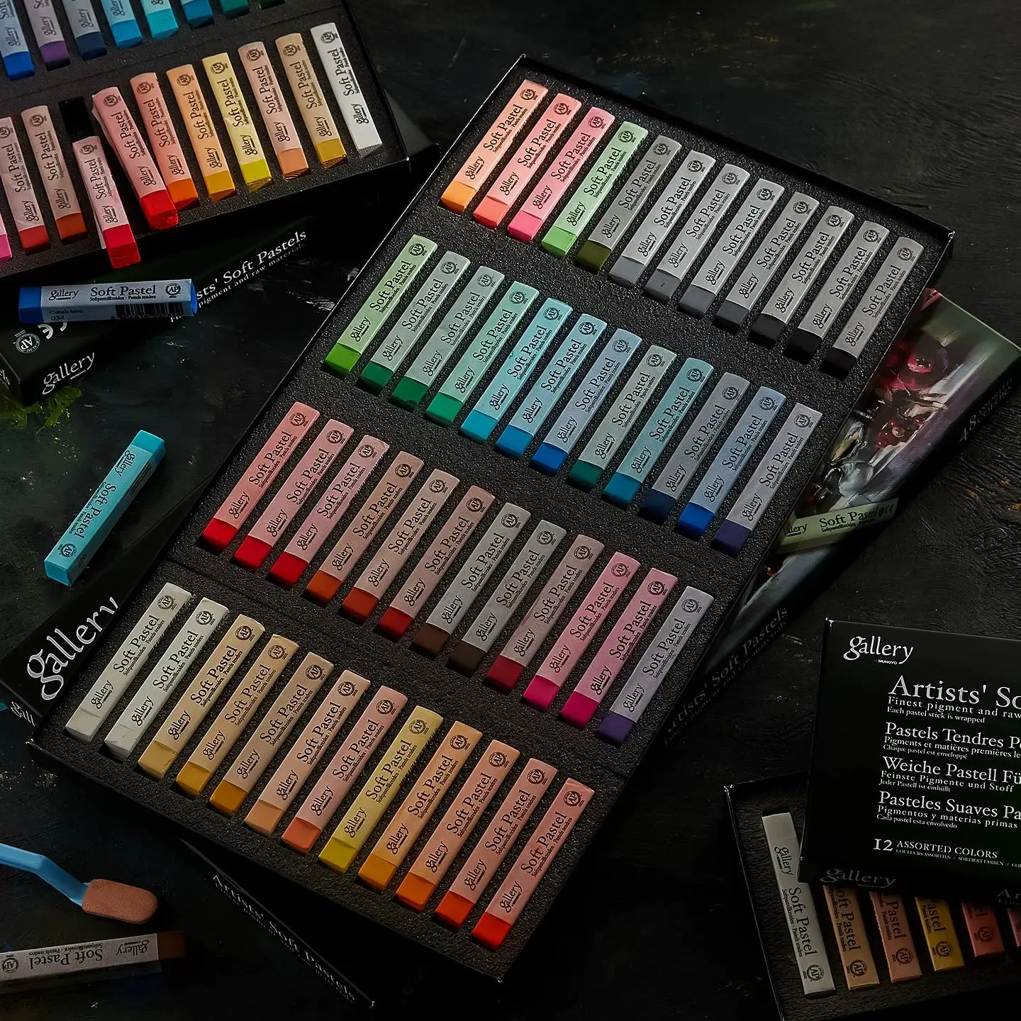 Mungyo Gallery Soft Pastel Squares Chalk Solid Crayon for Art Painting Drawing Blending Oil Crayons Pastels Art School Supplies