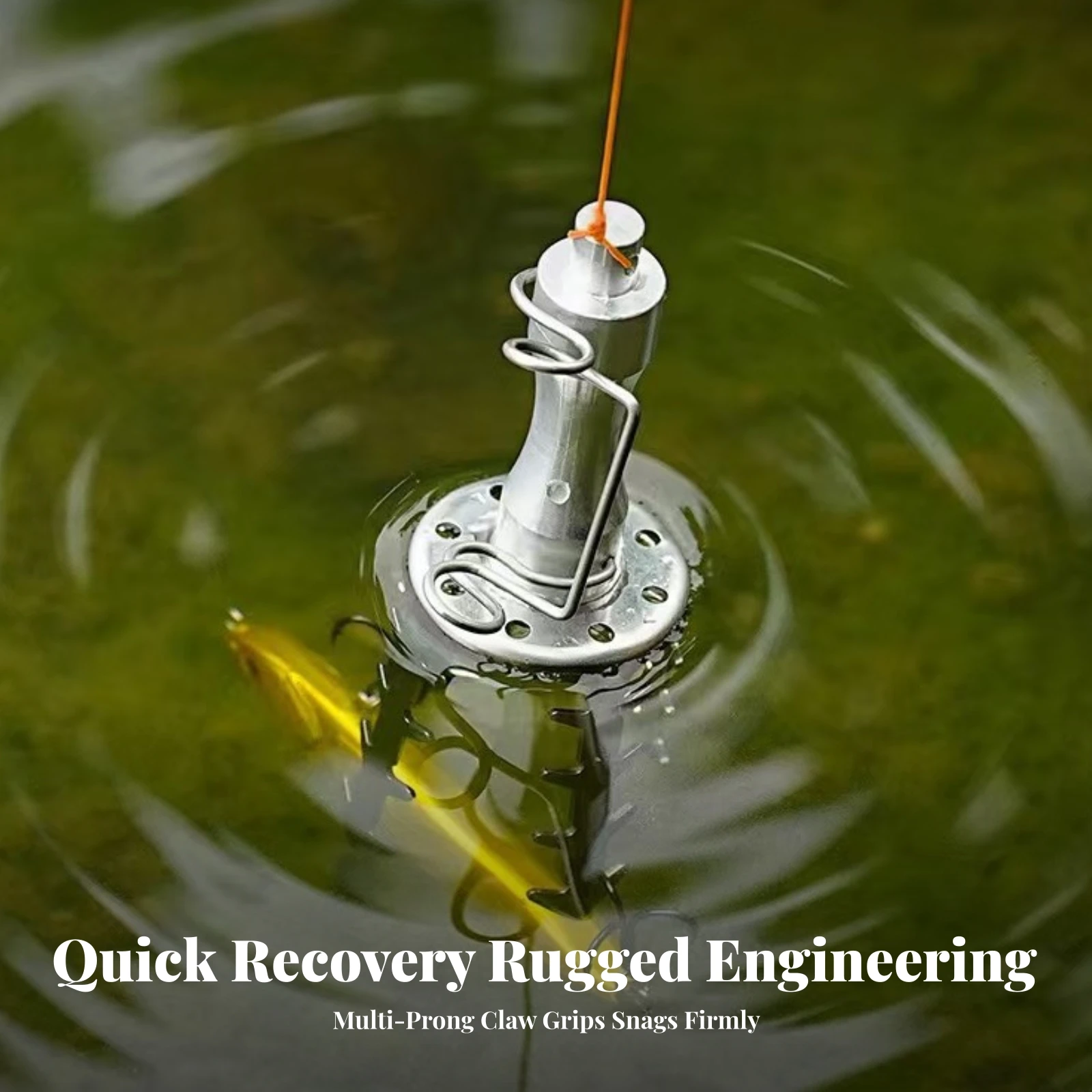 Fishing Lure Retriever Robust Lure Retriever with Cord Tackle Snagged Metal for Anglers