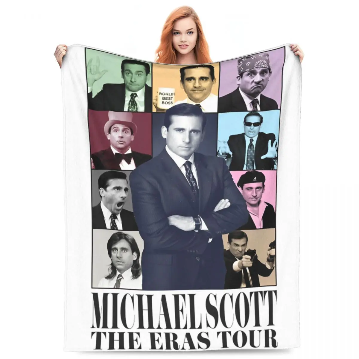 

Michael Scott The Eras Tour Blankets Coral Fleece Plush Printed Breathable Lightweight Throw Blanket for Home Bedroom Quilt