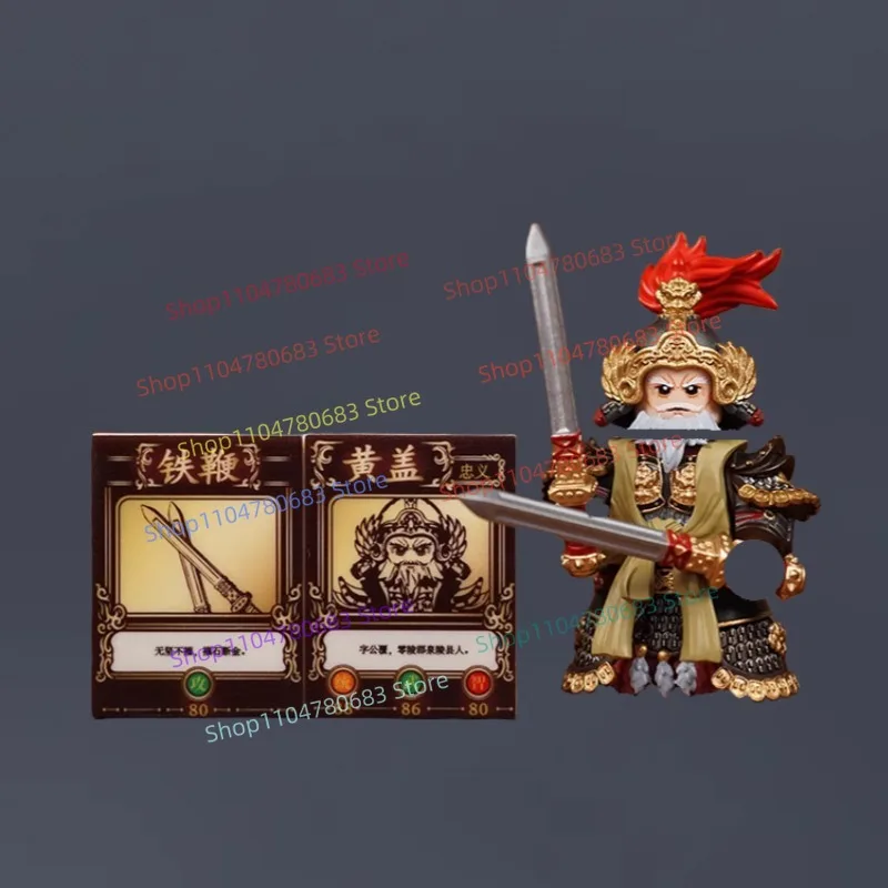 Klocki MOC Trzy Królestwa Huang Gai Figurka Mini Model do Składania Element Dekoracyjny Anime Kreskówka Akcesorium Zabawka Prezent