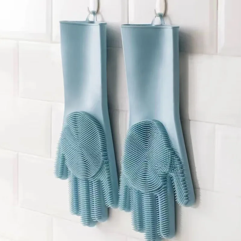 

Silicone dishwashing gloves, durable wear-resistant waterproof rubber for magic bathing rooms