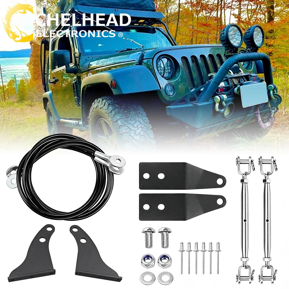 Upgraded Tree Limb Obstacle Remover, Jungle Crossing Vehicle Leg Bracket Protector Compatible with Jeep Wrangler JK JKU Models