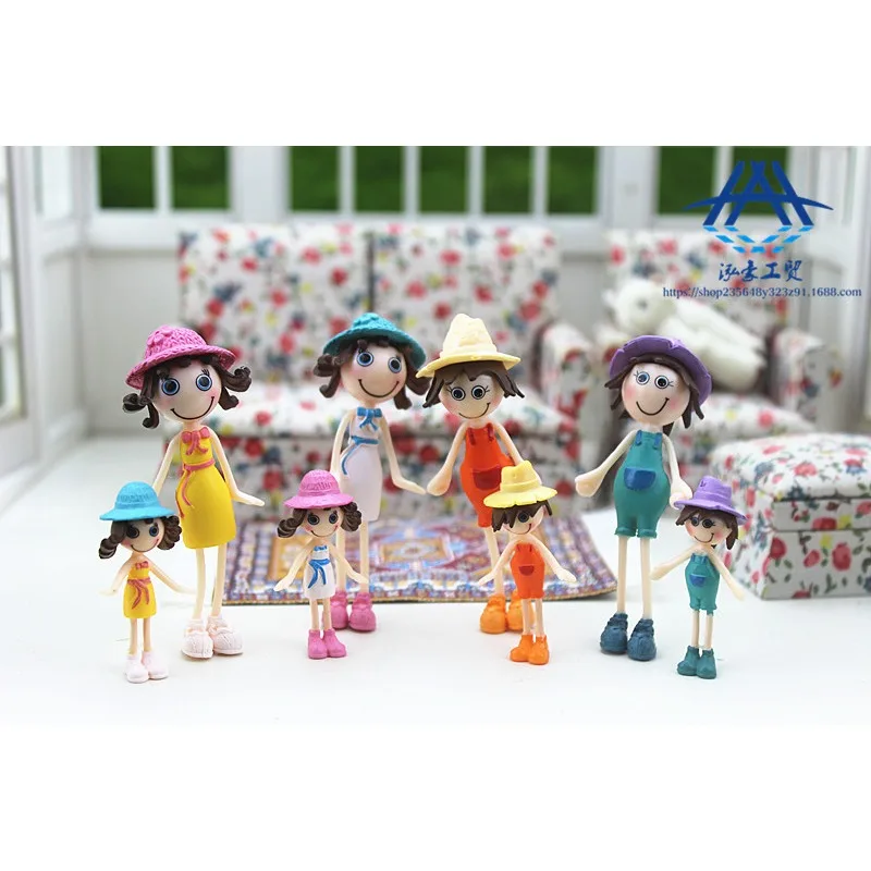 1:12 ドールハウスアクセサリー帽子をかぶったかわいい人形アクションフィギュアミニチュアおもちゃシーン写真小道具漫画多色人形