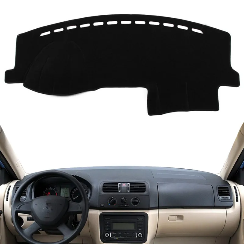 

Для Skoda Fabia 2007-2009 2010 2011 2012 2013 2014 чехол для приборной панели, коврик с защитой от УФ-лучей, солнцезащитный козырек, подушка для ковра, автомобильные аксессуары
