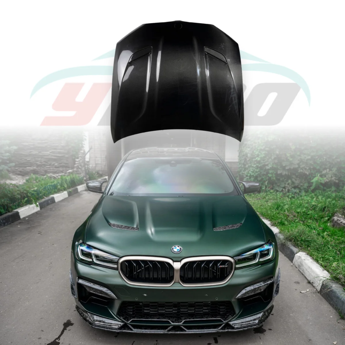 

Для BMW 5 серии M5 F90 G30 G38 530 540i: Комплект обвеса из карбона для переднего бампера, капота и воздухозаборников, накладки на капот двигателя