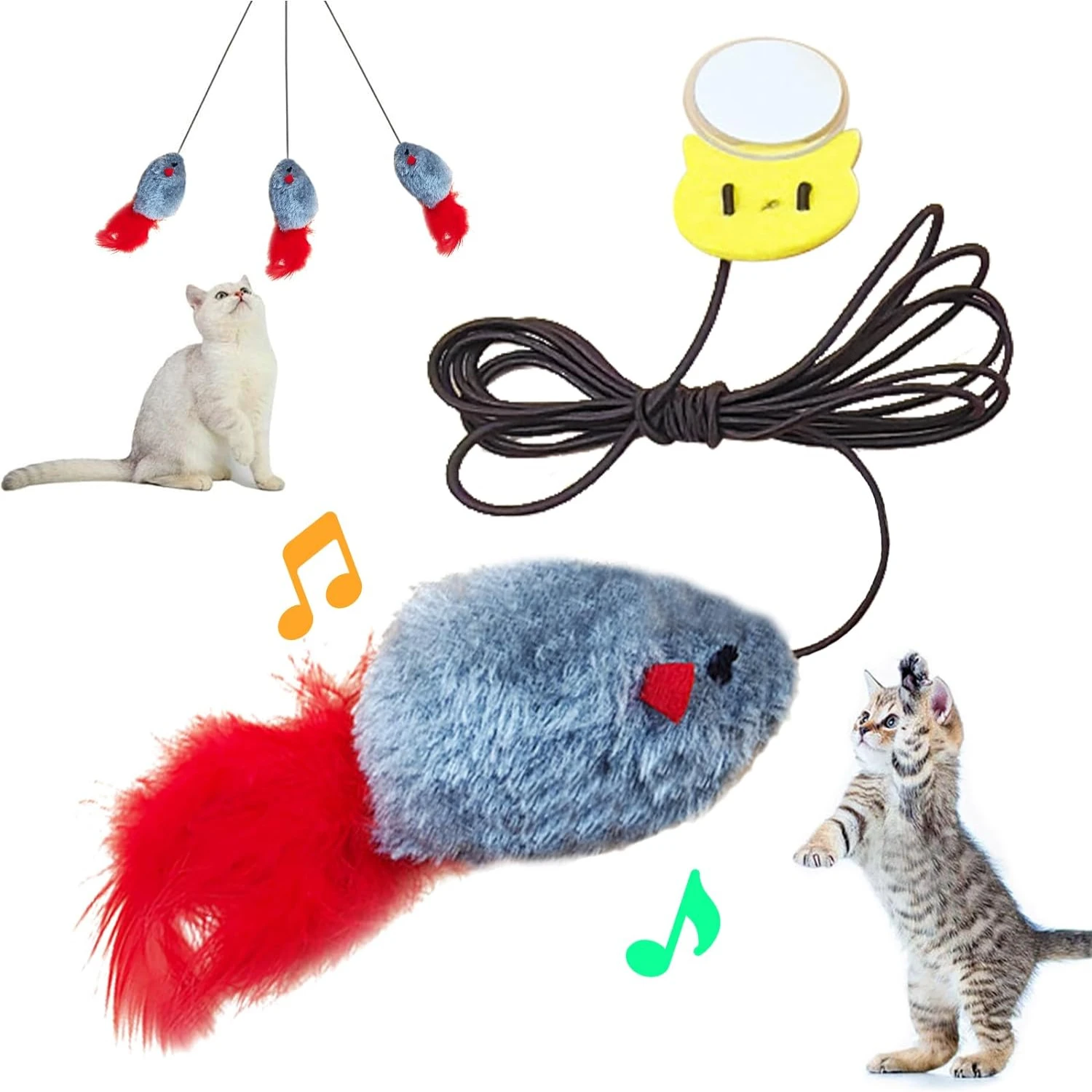 Exciting and Engaging Cat Toy Set for Endless Interactive Fun - Keep Your Feline Friend Entertained with Stimulating Activities