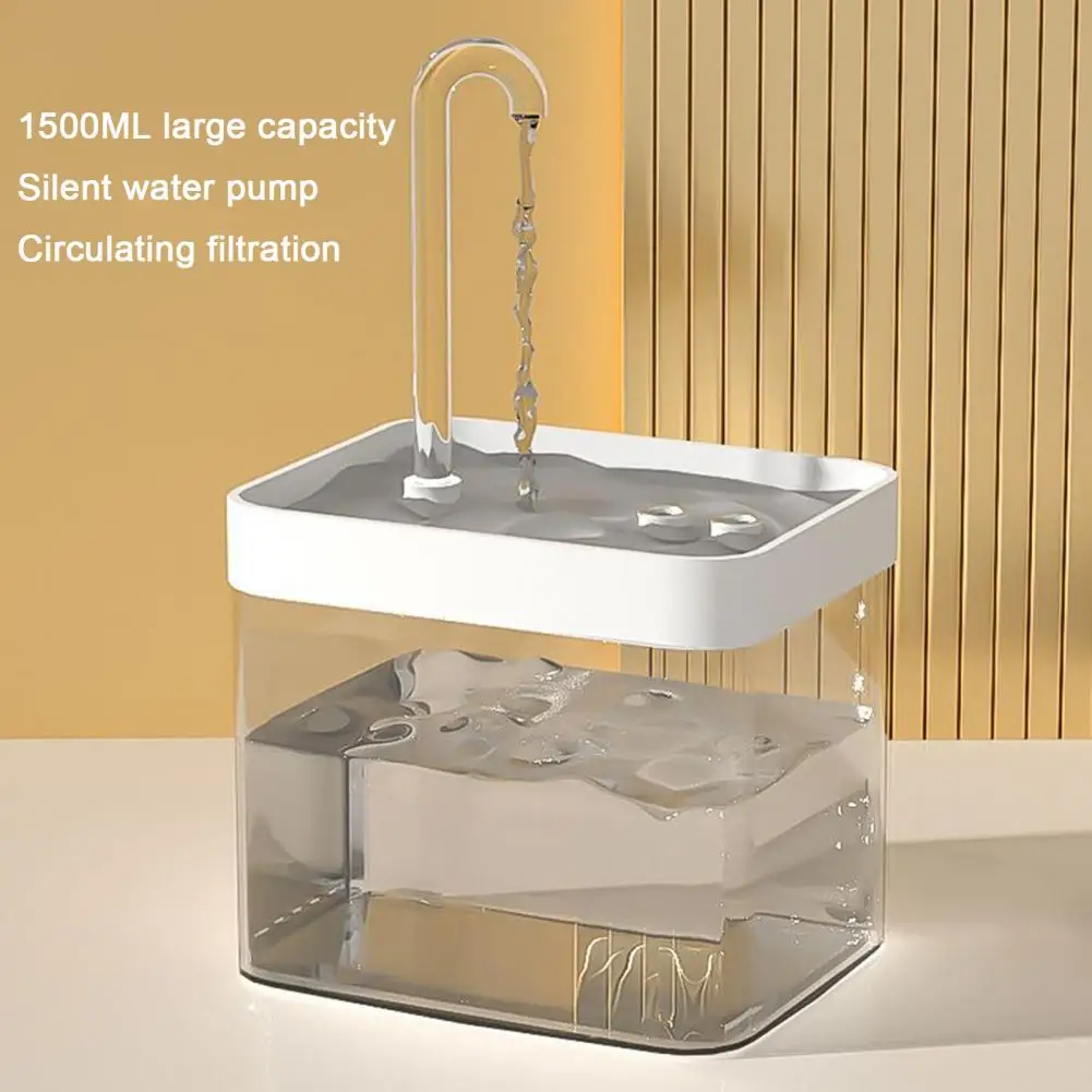 Durable Pet Drinking Fountain Filter Box Easy to Install Detachable Electric Mute Cat Drinker Bowl Water Dispenser