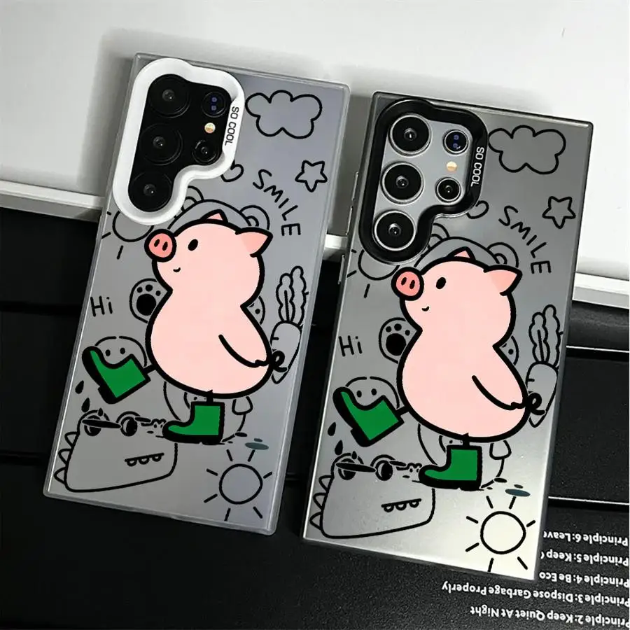 Cute Pig Cartoon Pattern Phone Cover Case for Samsung Galaxy S26 Note 20 Ultra S24 FE S23 Ultra S23 S20 Plus S22 S25 Edge S21