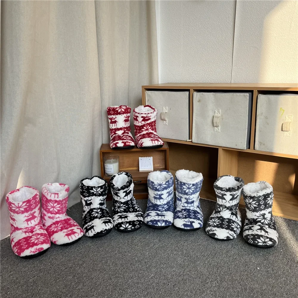 الشتاء النعال الدافئة المرأة منزل رقيق إِلْكَة عيد الميلاد الفراء القطن أفخم زلق المضادة للداخلية شقة غامض أحذية نسائية أحذية المنزل 2023