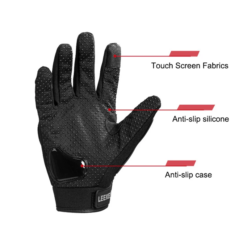 Guantes de motocicleta transpirables con pantalla táctil de dedo completo guantes de protección para deportes al aire libre accesorios de conducción de carreras impermeables