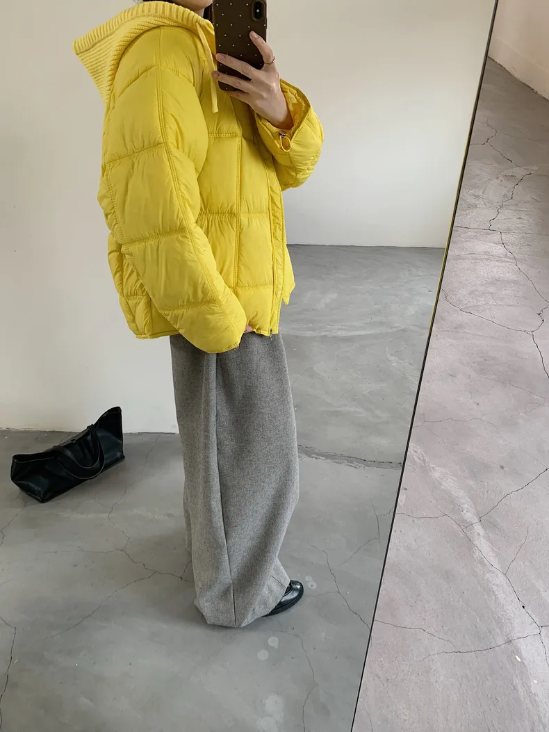 2026 Winter New Solid Color Long-sleeved Cotton Jacket Women's Fashion Versatile Hooded Bread Loose Korean Version Thick Coat