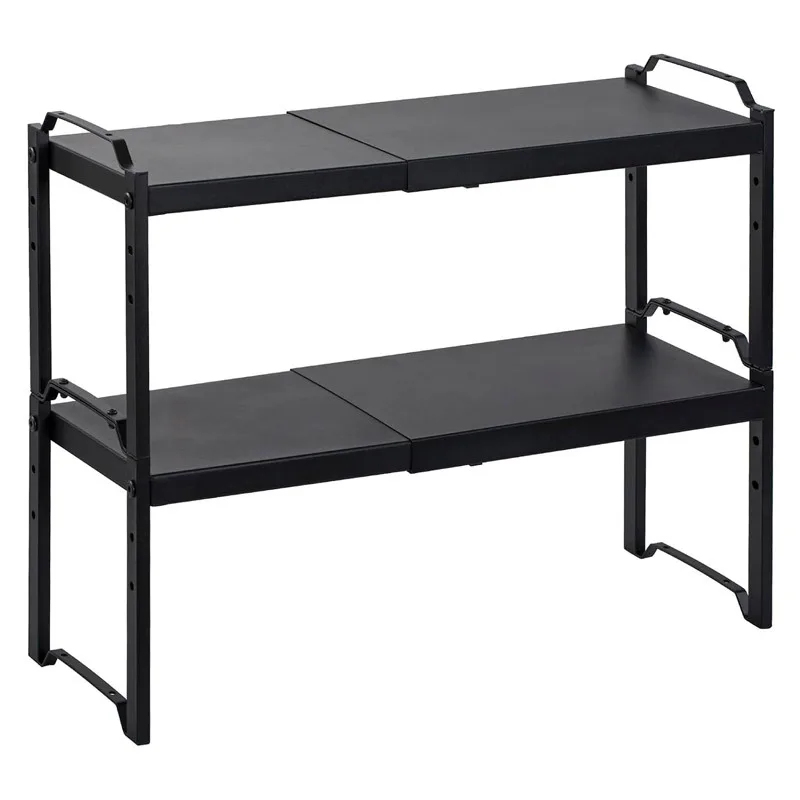 Cross-border custom wrought iron hardware telescopic rack stackable adjustable height kitchen rack seasoning