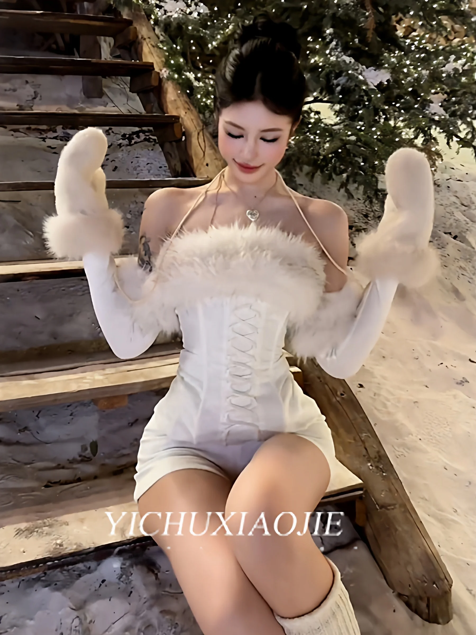 

Sexy Unique Two-Piece Set oulder Bared Fibone Strapl Svel Women's Faion Autumn Winter Warm Comfortable Breathable