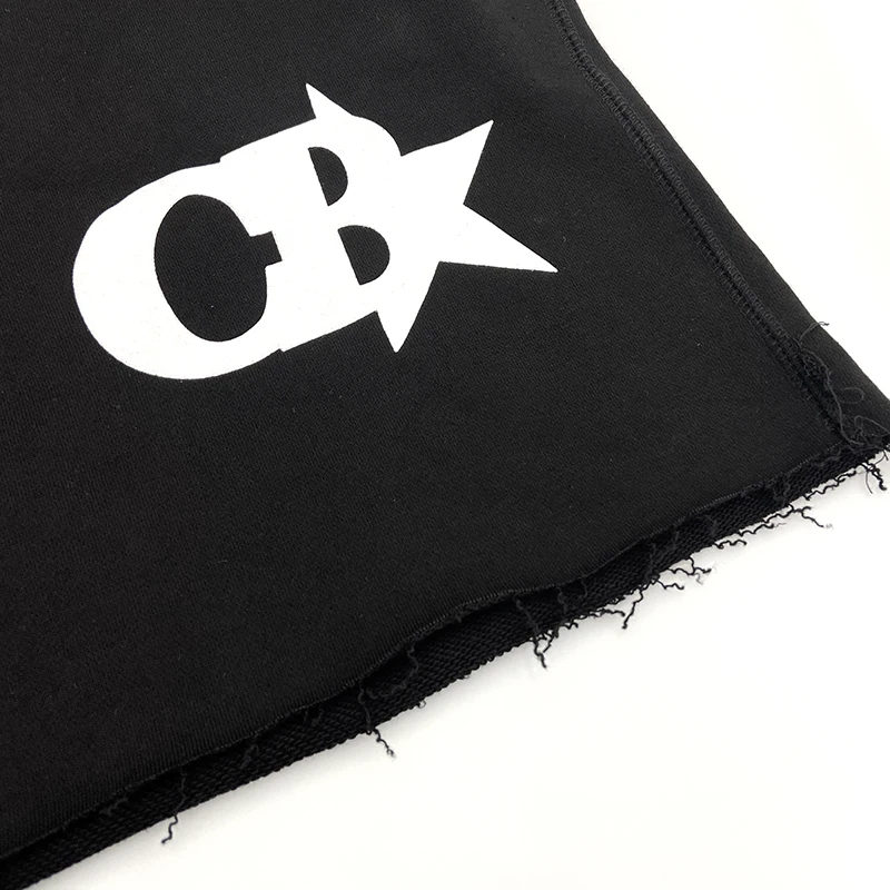 صور حقيقية للرجال والنساء ملابس الشارع الشهير الصيف CB شعار القطن ستار طباعة مرونة الخصر السراويل عارضة فضفاض قطع هيم السراويل الرياضية #4