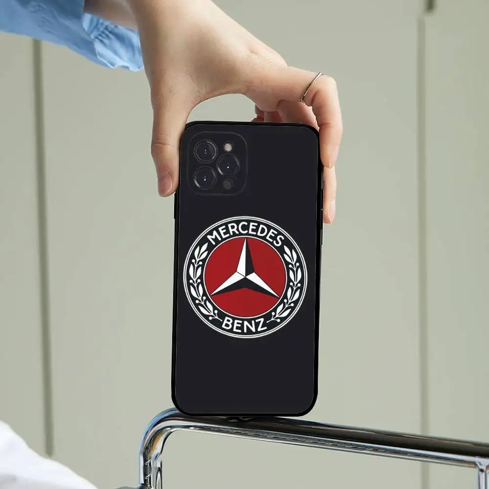 Auto M-Mercedes-Benz Handyhülle für iPhone 16 15 14 13 12 11 17 Pro Max Schlichte Rückseite TPU Soft Case