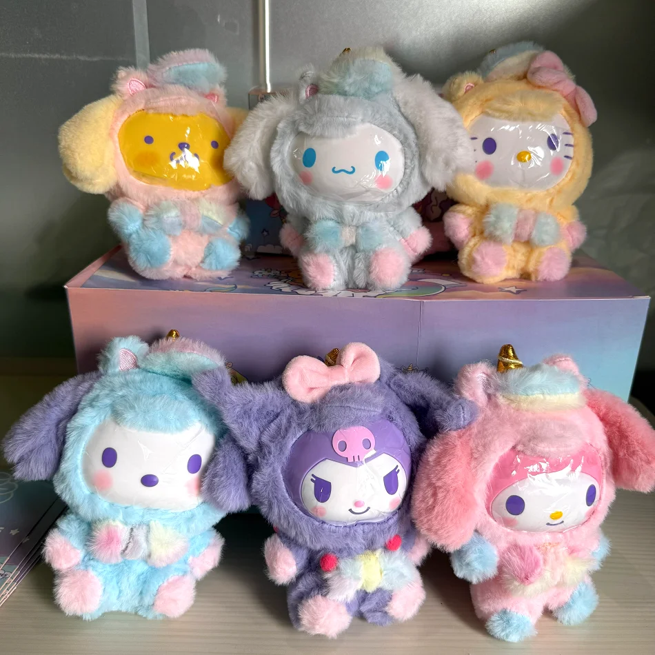 

NEW Cute Sanrio Vinyl Plush Doll Toys Dreamy Unicorn Series Blind Box Cartoon Kuromi Plush Pendants Bag Ornament Mystery Gifts