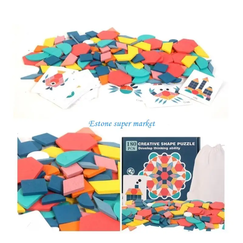 090B لغز ثلاثي الأبعاد شكل خشبي لغز لعبة للأطفال قوس قزح هندسية لغز لعبة للطفل غرامة المهارات الحركية لعبة رياض الأطفال هدية #2