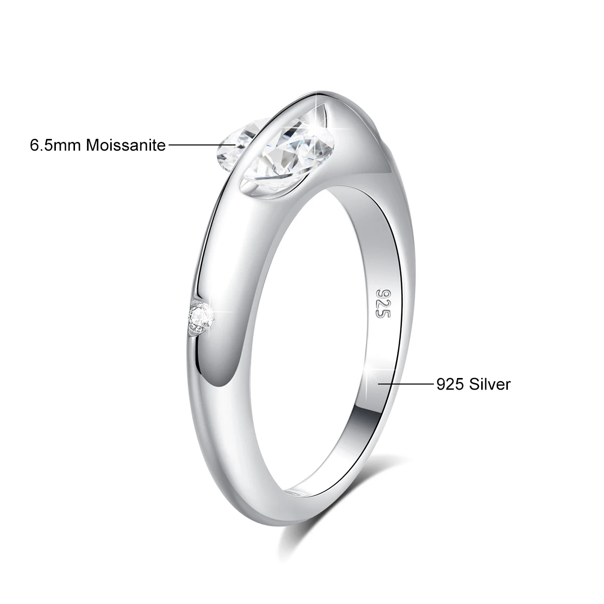 Rotatable 1CT Moissanite Ring 925 Sterling Silver D Color for Women Wedding Band Trendy Anniversary Gift Madam Fine Jewelry