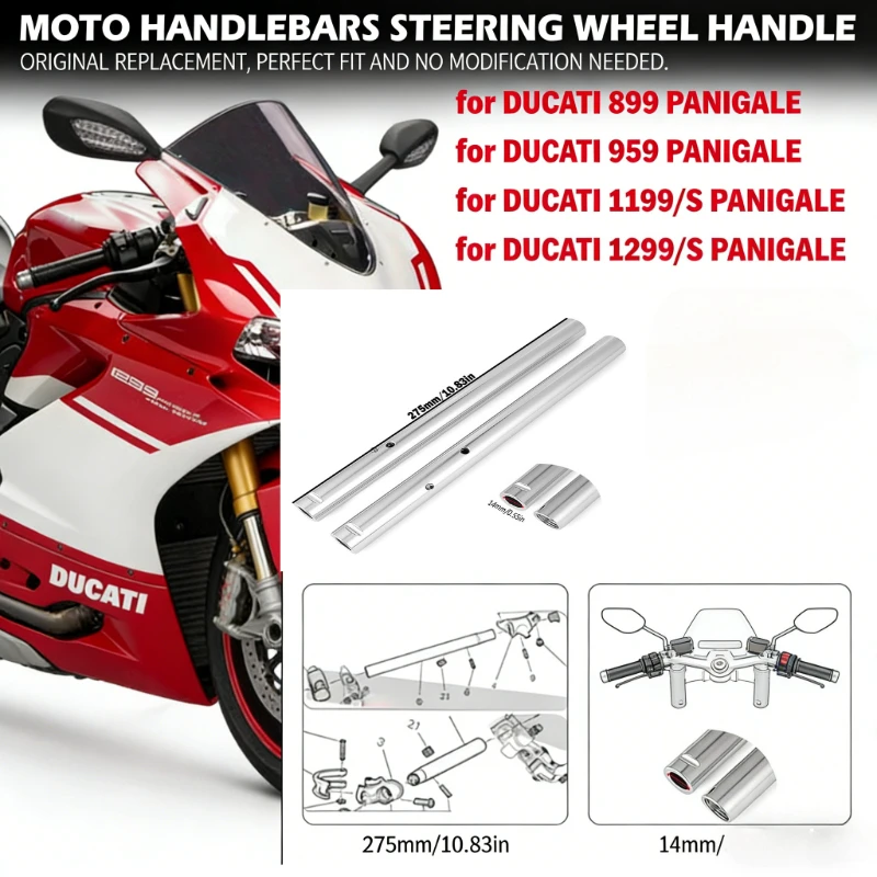 

·~Motorcycle Handlebars For DUCATI PANIGALE 899 959 1199 1299S Motorcycle Accessories Superbike Steering Wheel Faucet Handle Bar