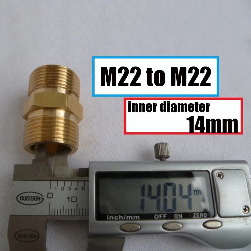 M22 Pressão Lavadora Mangueira Acoplador de Extensão, Rosca Macho Métrica, Adaptador De Montagem De Latão, 3 Modelos, 6000 PSI, M22, 14mm, 15mm