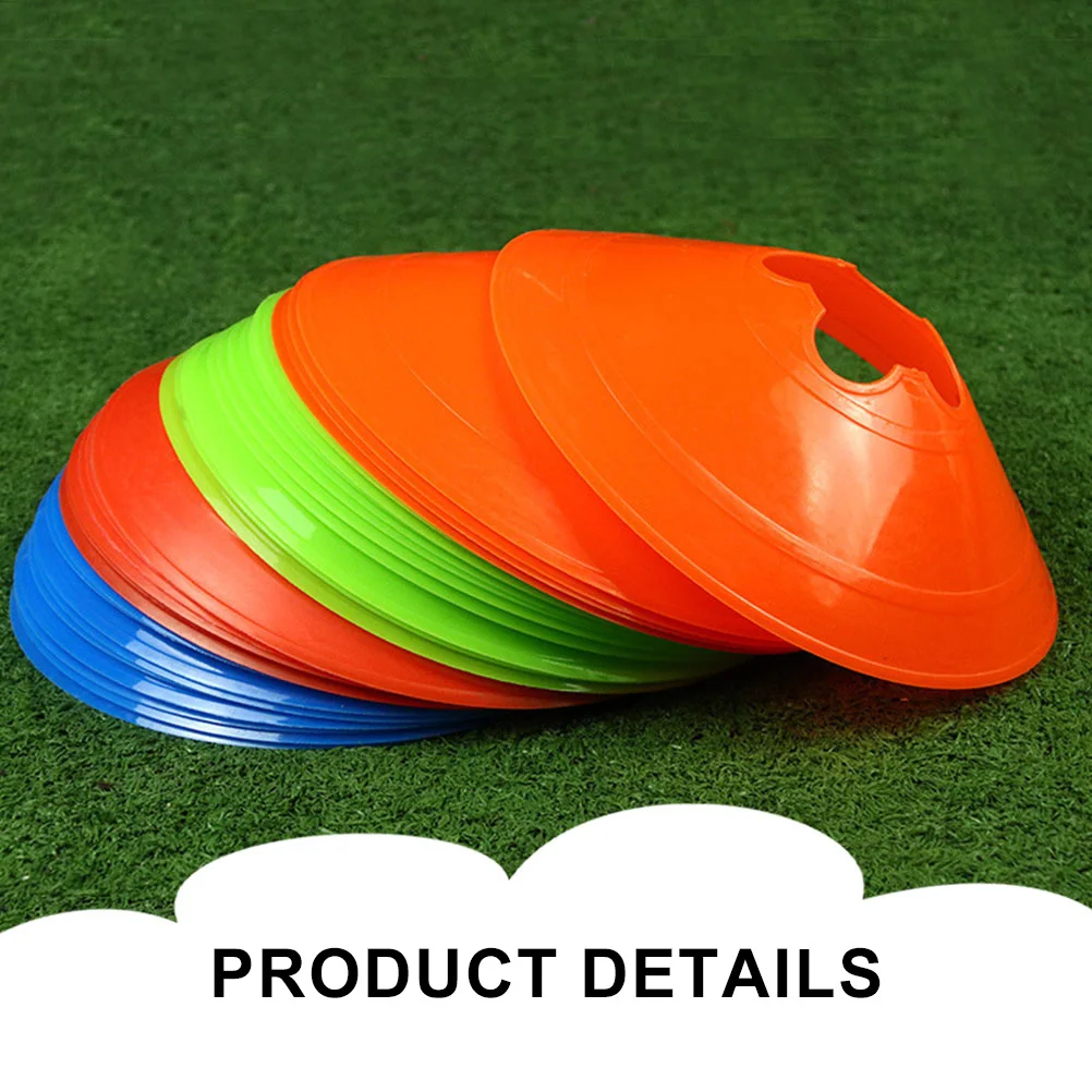 10 pçs cones de treinamento de futebol discos marcadores de plástico duráveis de cores brilhantes para prática de futebol sinal de equipamentos esportivos ao ar livre