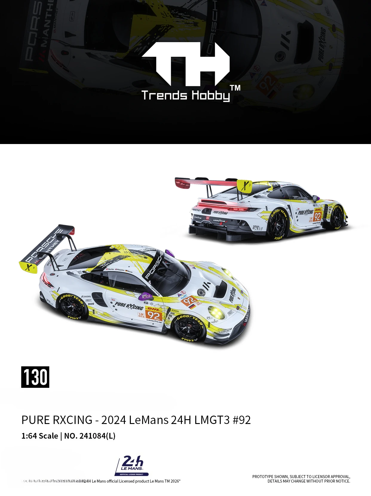 **Vorbestellung** Trends Hobby 1:64 Huracan GT3 GT3 R LeMans EVO2 DTM 2025 DTM # 63/19 Druckguss-Modellauto