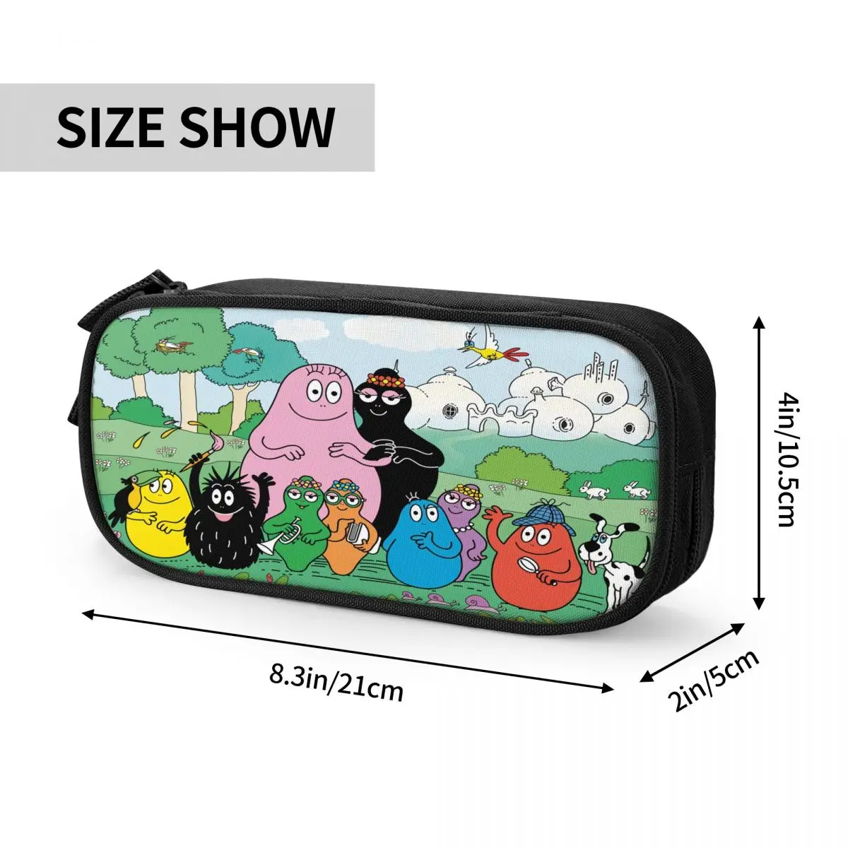 Imagem -04 - Estojos de Lápis para Meninos e Meninas Grande Armazenamento Anime Material Escolar Kawaii Les Barbapapa Personalizado