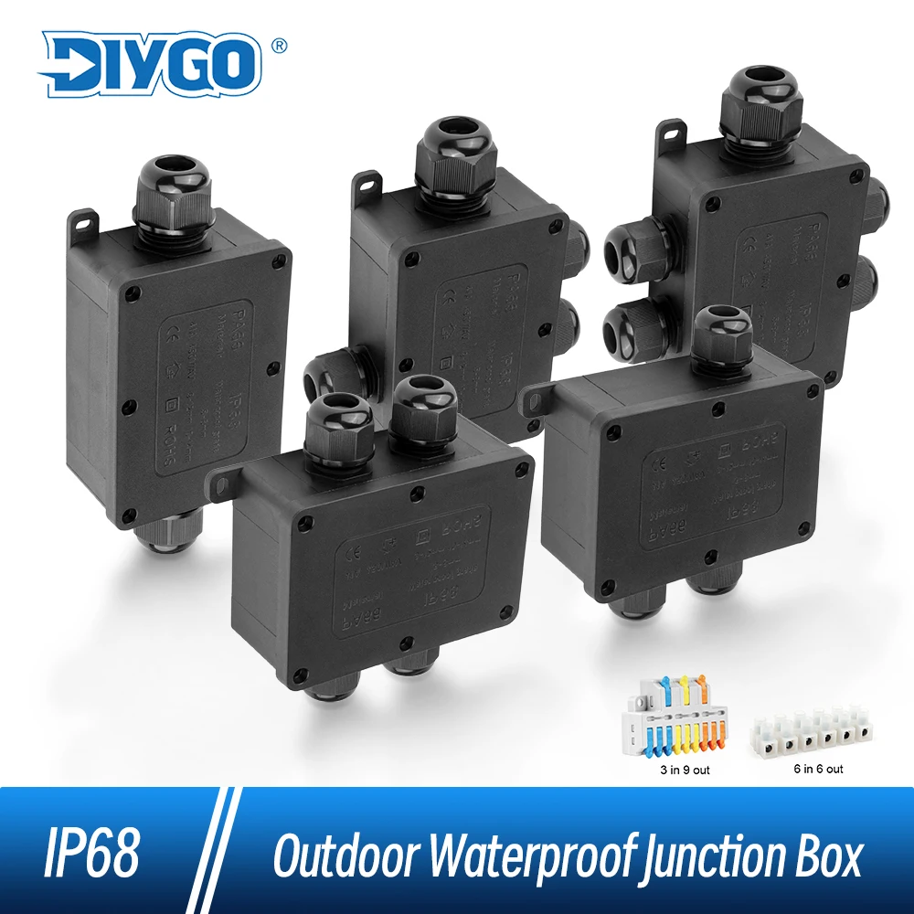 

Junction Box IP68 Outdoor Waterproof 2-6 Way Electrical Cable Wire Connector Terminals Rain Proof Boxs For Wiring Accessories