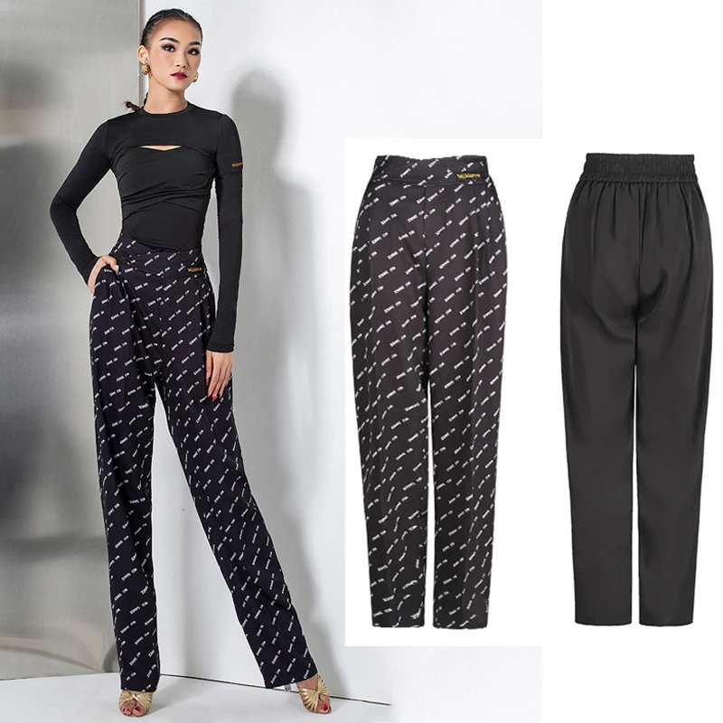 

Latin Dance Pants For Women New High-Waist Pants Latin Tops Modern Dance Trousers Latin Dance Pants Practise Clothes SL5461