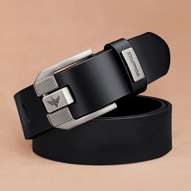 Men's Premium Genuine Leather Belt with Alloy Buckle, Casual and Simple Style, Versatile for Men's Trousers.