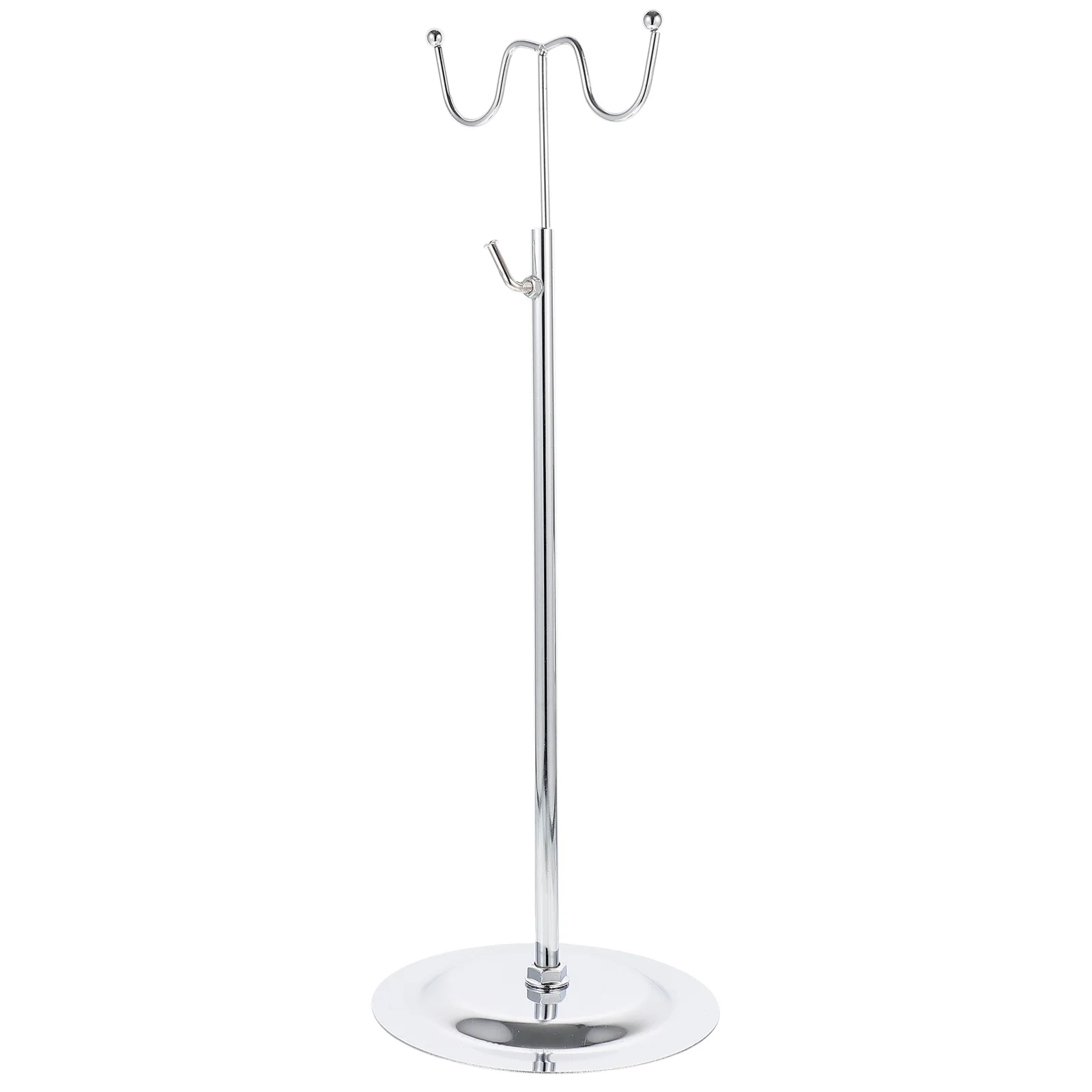 Stainless Steel Bag Rack Adjustable Height Tabletop Handbag Stand Hanging Dual Hook Storage Rack For Retail Store Handbag
