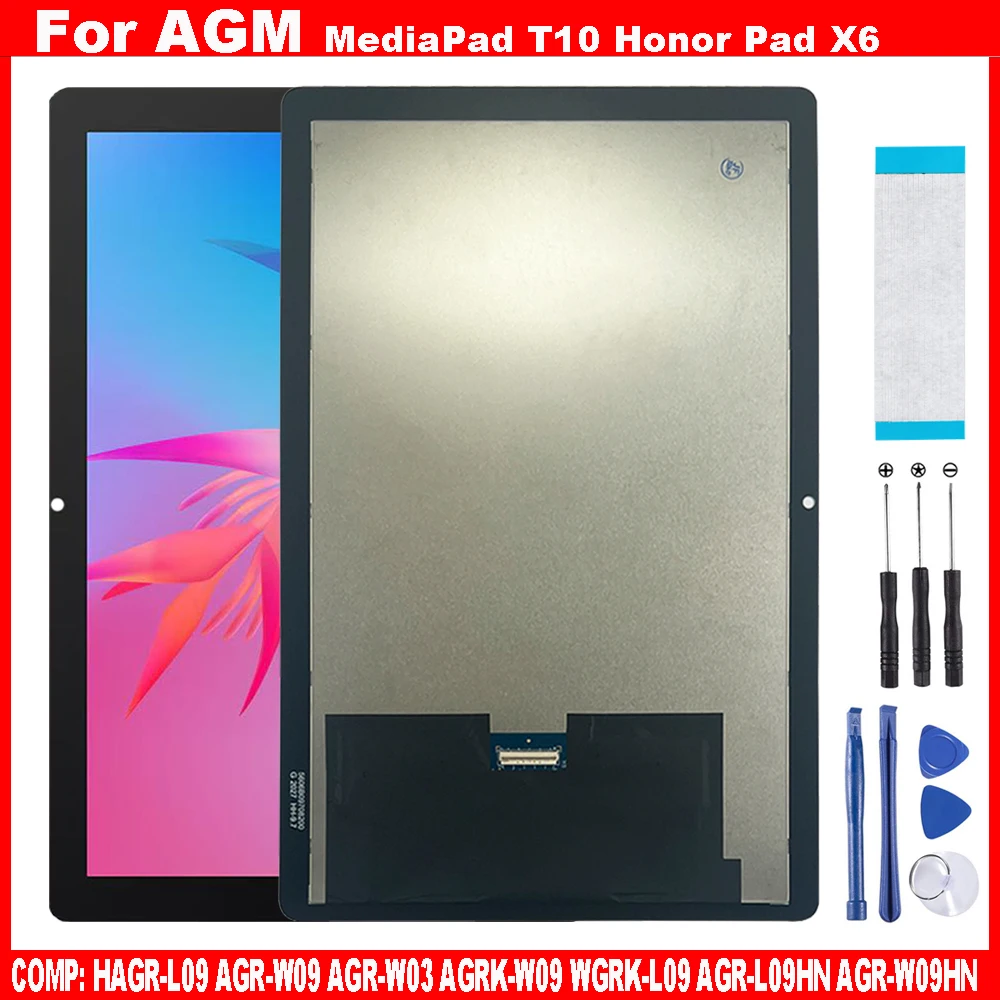 For Huawei MediaPad T10 Honor Pad X6 HAGR-L09 AGR-W09 AGR-W03 AGRK WGRK W09HN LCD Display Touch Screen Digitizer Glass Assembly