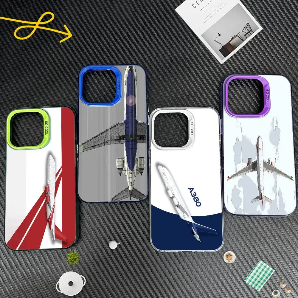 

B-Graffiti Travel Airplane Pattern Phone Case For IPhone 16 17 15 14 12 13 Pro Max Black Color Shockproof Cover KEY