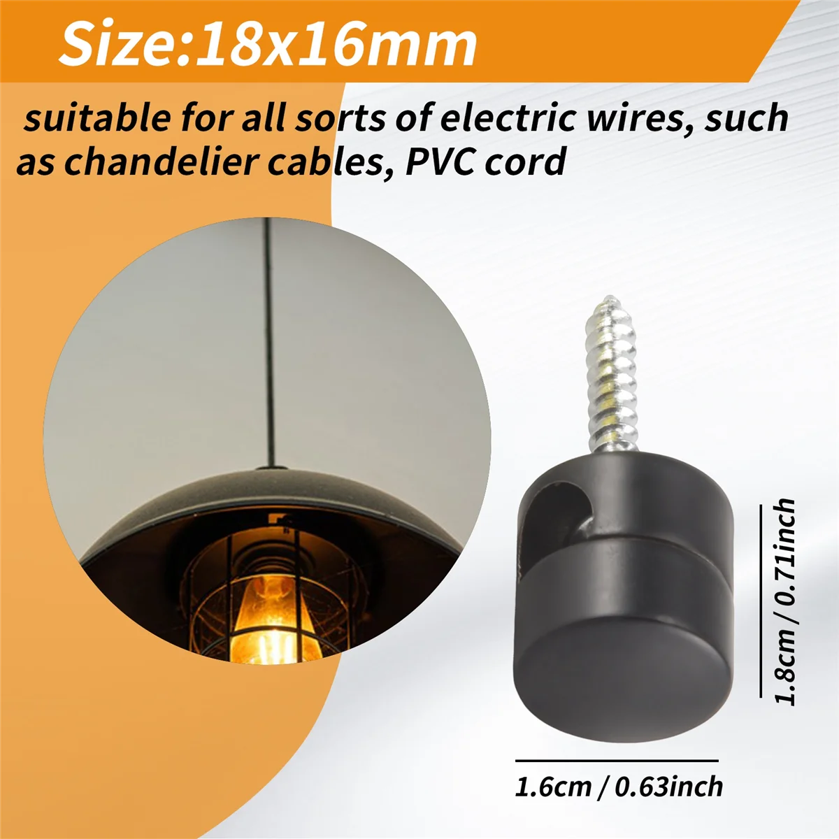 B13C  3 Pack Ceiling Hooks for Ceiling Hanging Lights, Pendant Light Hook for Ceiling Lamp, Ceiling Hooks, DIY Lamp Black