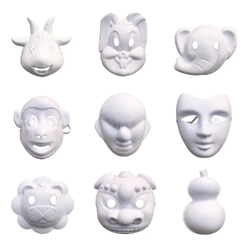 White Paintable Mask Blank Costume Mask DIY Full Face Mask Paintable Blank White DIY Mask Craft Mask Paper Cosplays Mask